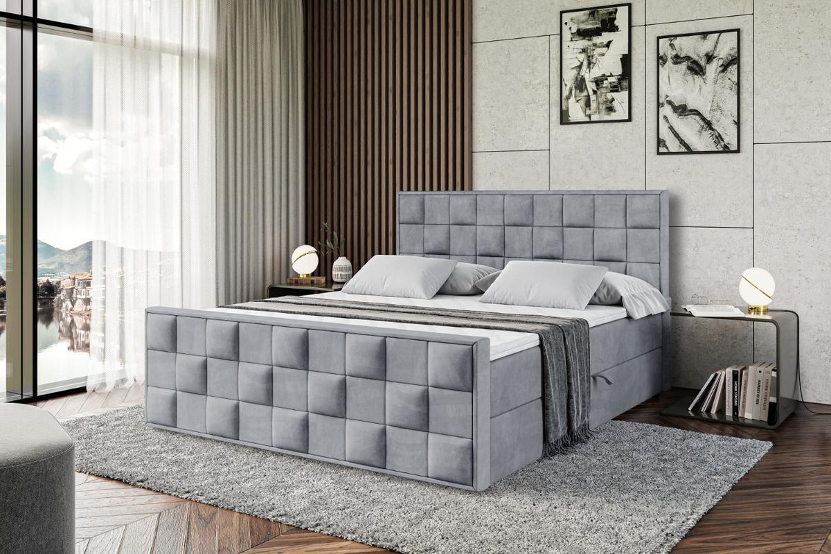 BOXBETT ZAFIRA - 140x200 - H3 - Grau - Grau, Holzwerkstoff (140/200cm) - ALTDECOR