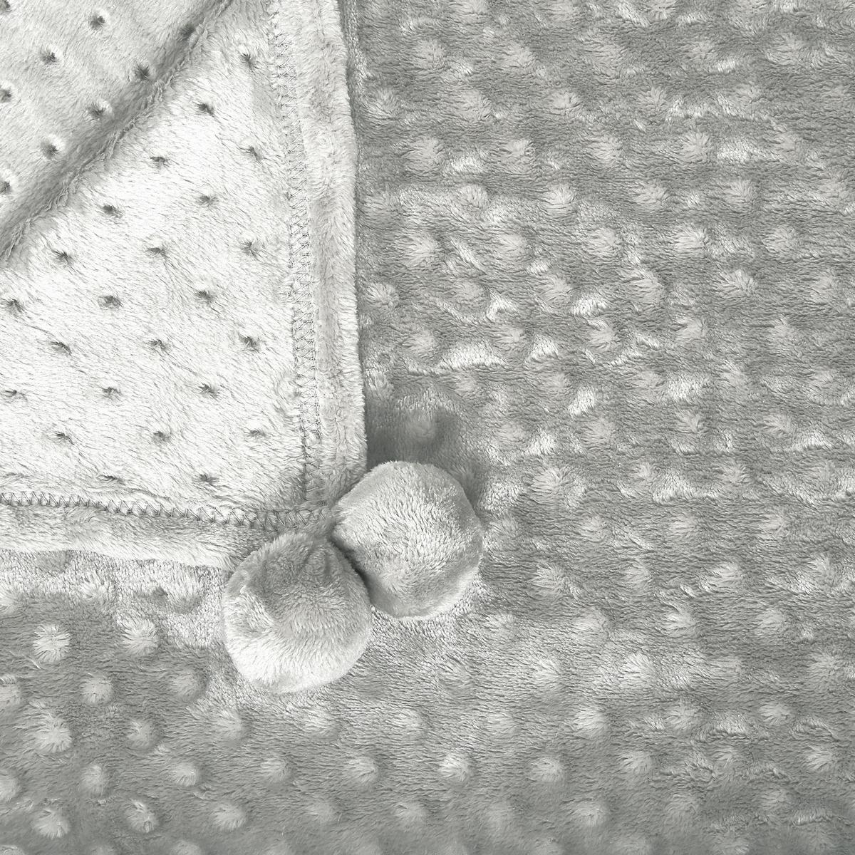 DECKE Hellgrau Samur 220/200 cm - Hellgrau, Textil (200/220cm) - Beliani