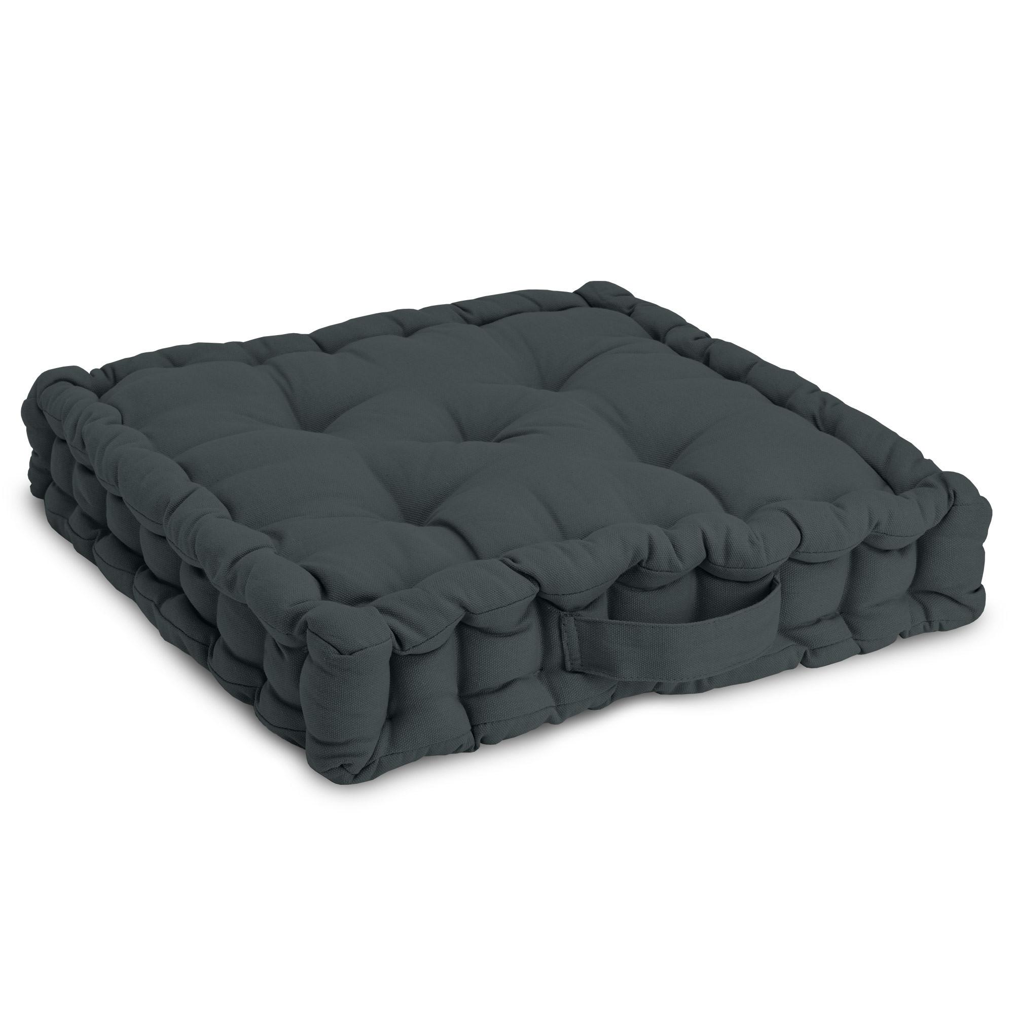 STUHLKISSEN Mila 50/50/10cm Anthrazit - Anthrazit, Textil (50/50/10cm) - Beautissu 
