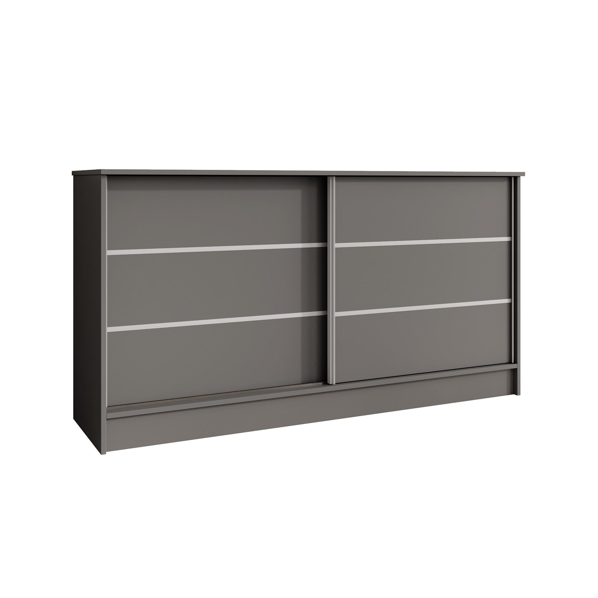 KOMMODE Mirela mit 2 Schiebetüren 160 cm, Graphit - Graphitfarben, Holzwerkstoff (161/85/43.5cm) - Beautysofa