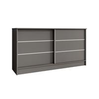 KOMMODE Mirela mit 2 Schiebetüren 160 cm, Graphit - Graphitfarben, Holzwerkstoff (161/85/43.5cm) - Beautysofa