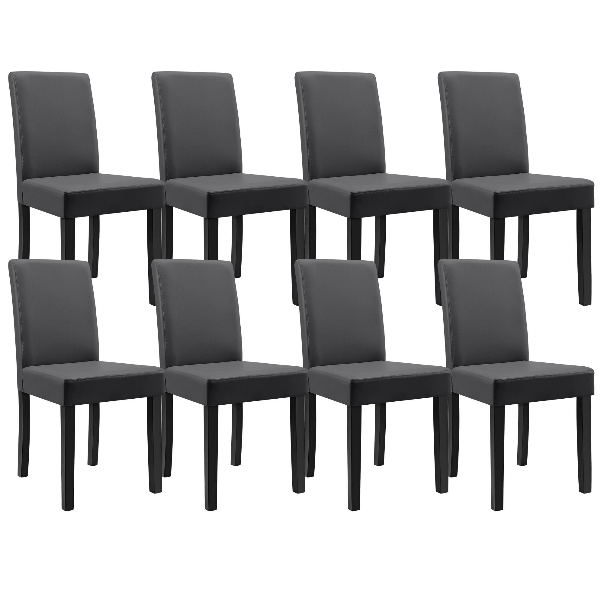 POLSTERSTÜHLE (8er-Set) - Grau, Holz (42/90/48cm) - [en.casa]