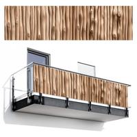 BALKON-SICHTSCHUTZ Holz - Stiel - Hellbraun Witterungsbeständig 300x75 cm - Ahornfarben, Kunststoff (300/75cm) - MuchoWow