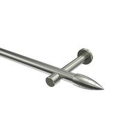 GARDINENSTANGE Prestige Samanto 200 cm, 1-läufig (ohne Ringe), 20 mm Ø Edelstahl-Optik - Edelstahlfarben, Metall (200cm) - INTERDECO