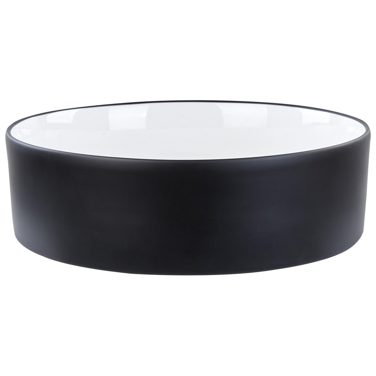 AUFSATZWASCHBECKEN 40 cm Schwarz/Weiß Tebar - Schwarz/Weiß, Keramik (40/12/40cm) - Beliani