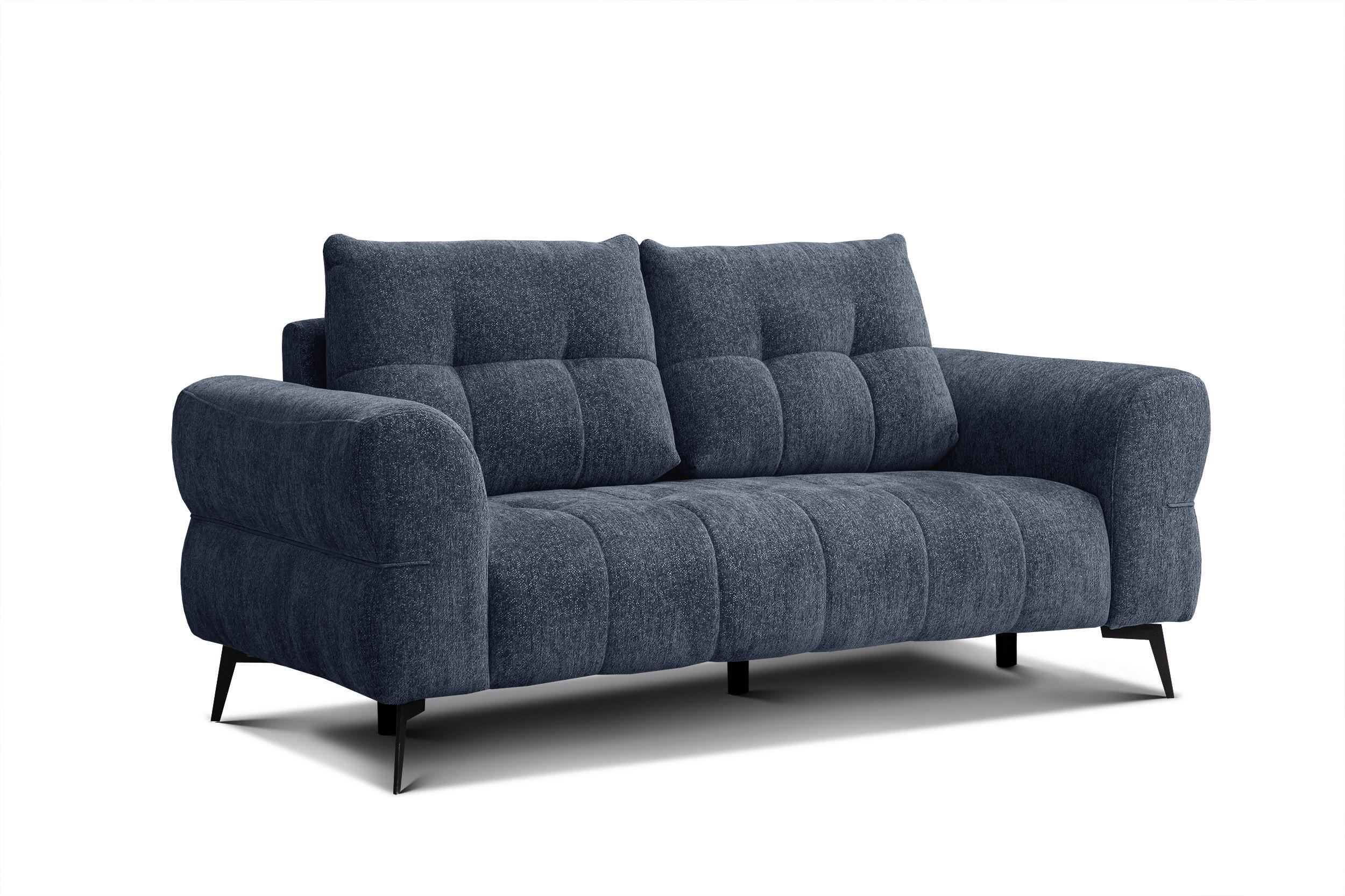 SOFA SALVINI 2,5-Sitzer, dunkelblau - Dunkelblau, Holz/Textil (206/88/99cm) - Wozimo