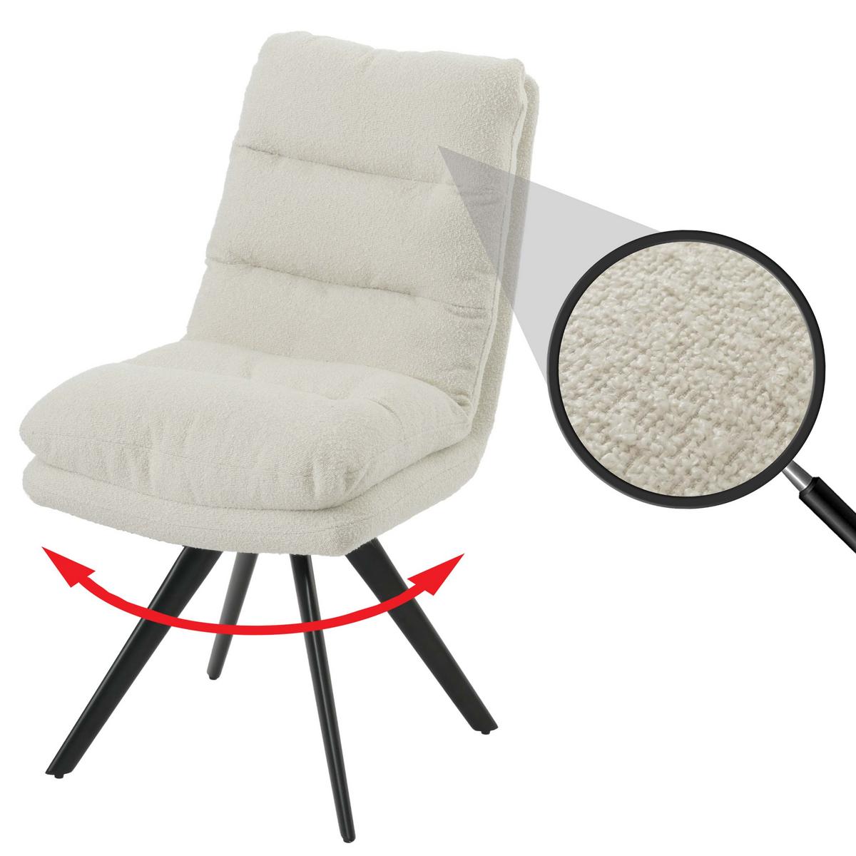 ESSZIMMERSTUHL Weiß - Creme/Weiß, Textil (48/92/68cm) - MCW