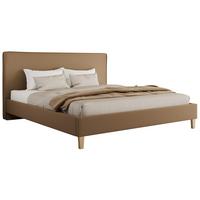 POLSTERBETT LUMARO CLASSIC 140/200 - Braun Kunstleder - Matratze Multipocket - Braun/Kernbuche, Holz/Textil (140/200cm) - MKS