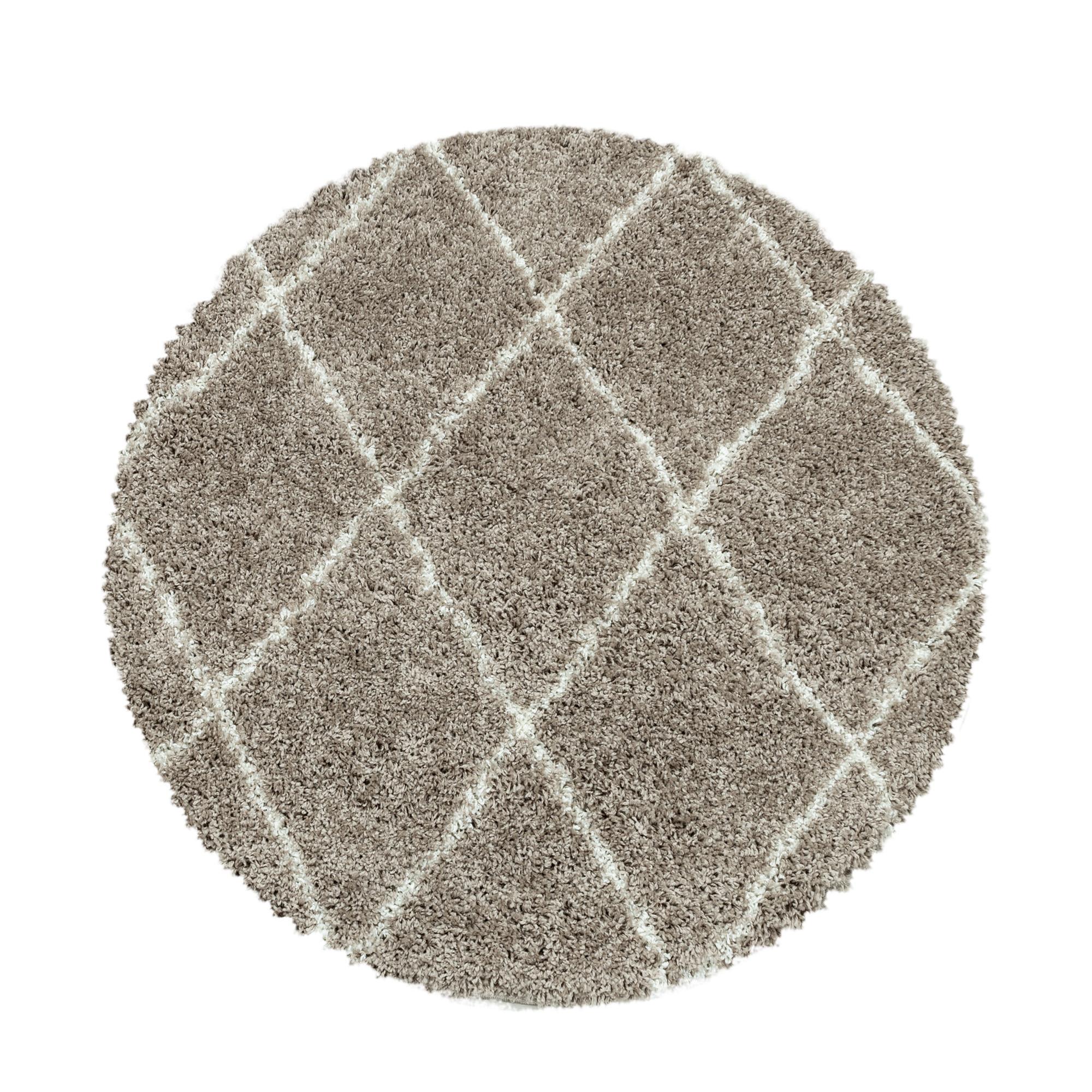 HOCHFLORTEPPICH DOLOMIT, geometrisch, Beige, Ø 80 cm - Beige, Textil (80/80cm) - KADIMA DESIGN