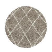 HOCHFLORTEPPICH DOLOMIT, geometrisch, Beige, Ø 80 cm - Beige, Textil (80/80cm) - KADIMA DESIGN