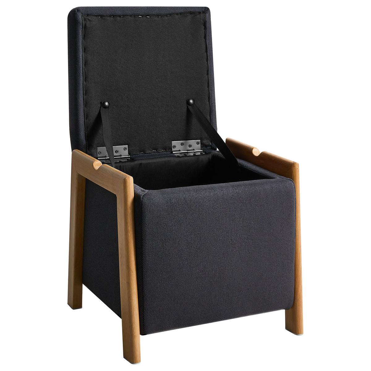 POUF mit Stauraum Stoff 45 cm Schwarz Edland - Schwarz, Textil (45/44/43cm) - Beliani
