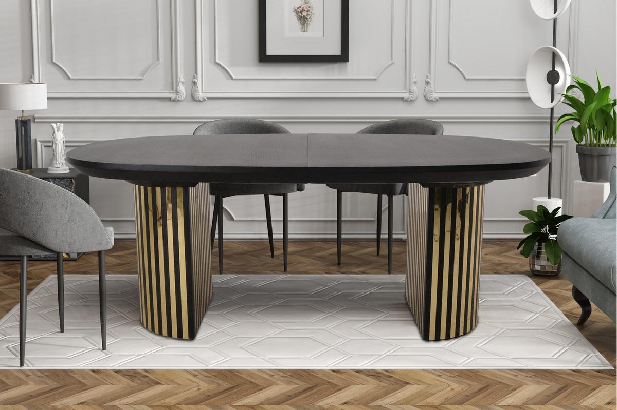 ESSTISCH STILO Ausziehbar 200 - 300 / 110 x 76 cm - Eichefarben/Schwarz, Holz (200/110/76cm) - MASSENO