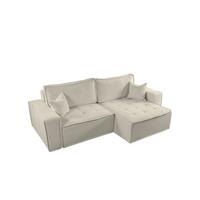 ECKSOFA Schlafsofa Flosi In Raven - Creme, Holzwerkstoff/Textil (248/140cm) - Fun Möbel