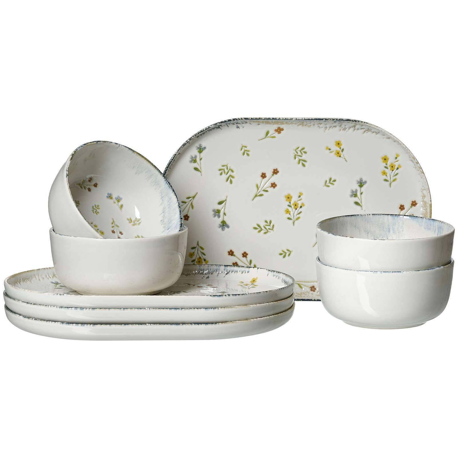 FRÜHSTÜCKS-SET Viola bunt 8-tlg. - Multicolor, Keramik (2/2/2cm) - Ritzenhoff Breker