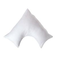 KISSENBEZUG für V-Form-Kissen, Damast-Streifen, Fadendichte 330 - Weiß, Textil (38/76cm) - Homescapes