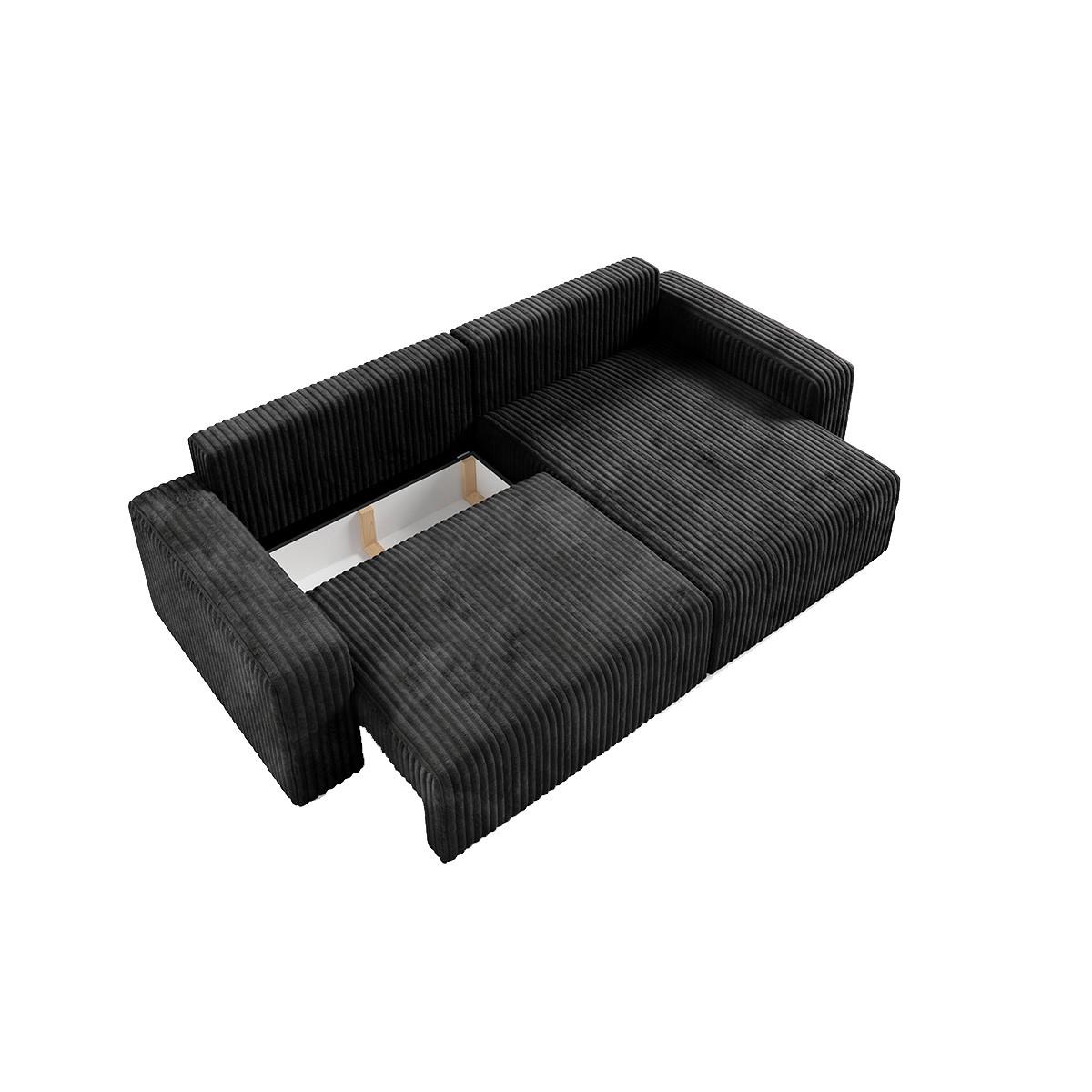 ECKSOFA Angela 3 Sitzplätze Schwarz - Schwarz, Holz (252/149cm) - Petits-meubles