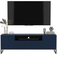 TV-SCHRANK Elpis2 Marineblau Matt mit Metallrahmen Glamour 150 cm - Blau/Schwarz, Holzwerkstoff/Metall (150/51.5/36.5cm) - Meble Lindner