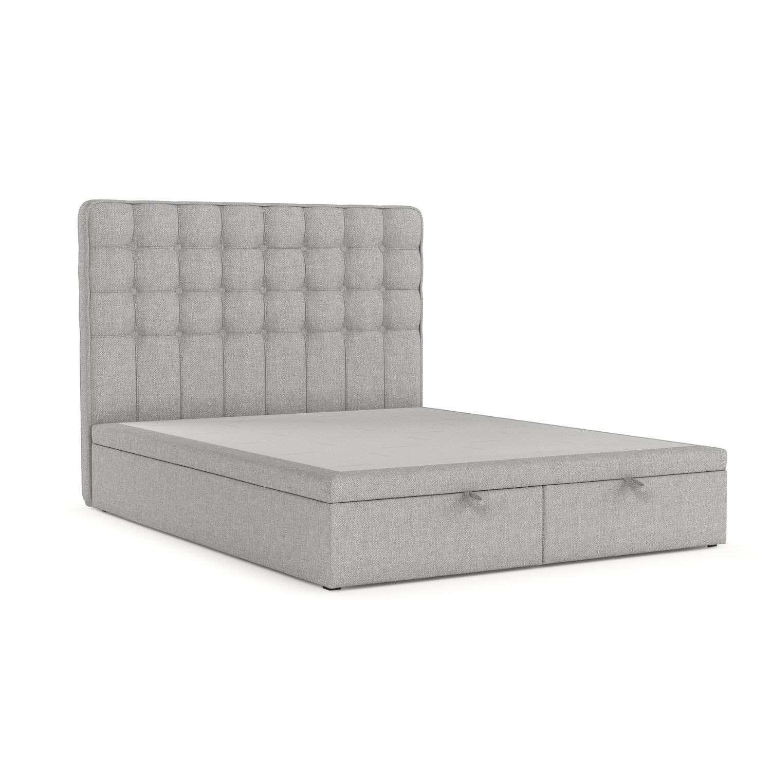 POLSTERBETT Celestia mit Stauraum 120/200 cm Grau im Megan Stoff - Schwarz/Grau, Holz/Holzwerkstoff (120/200cm) - AltaBeds