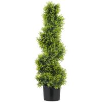 KUNSTPFLANZE Kunststoff Metall Grün - Schwarz/Grün, Kunststoff (90cm) - HOMCOM