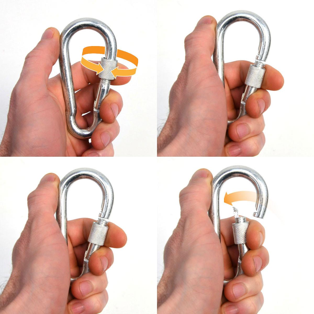 BEFESTIGUNGSSET für Hängesessel Kette + 2 Karabiner 66cm - Grau, Metall (1.9/3.7/50cm) - Amanka