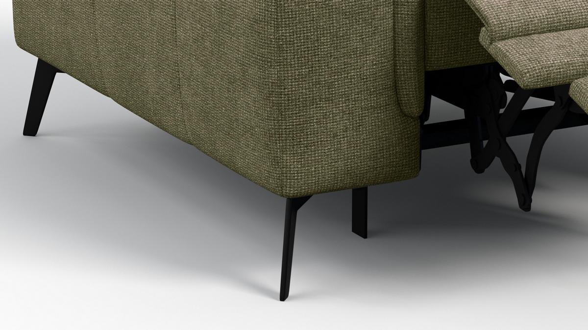 SESSEL FIERO mit Relaxfunktion, olivgrün - Schwarz/Olivgrün, Holzwerkstoff/Textil (114/82/103cm) - Wozimo