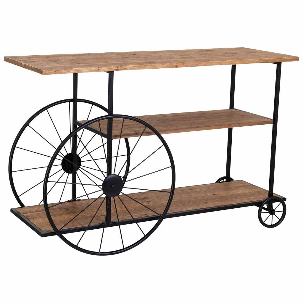 KONSOLENTISCH aus Metall und Holz, schwarz, 120x42x78cm - Schwarz, Holz (80/122/44cm) - Wanderlust