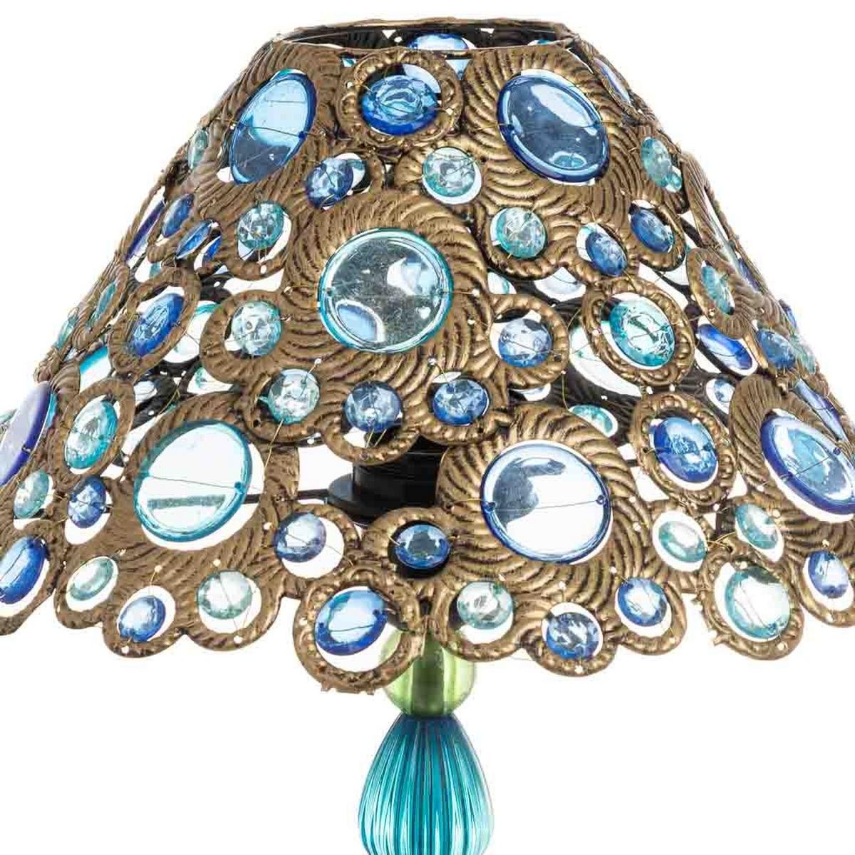 LAMPE aus Metall und Glas, blau, 30x48cm - Blau, Metall (30/30/47cm) - Wanderlust
