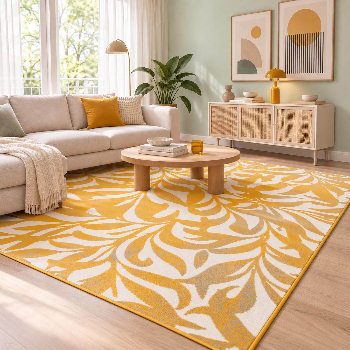 DESIGNER TEPPICH SAMBA MODERN FLOWER - Gelb, Textil (160/230cm) - Pergamon