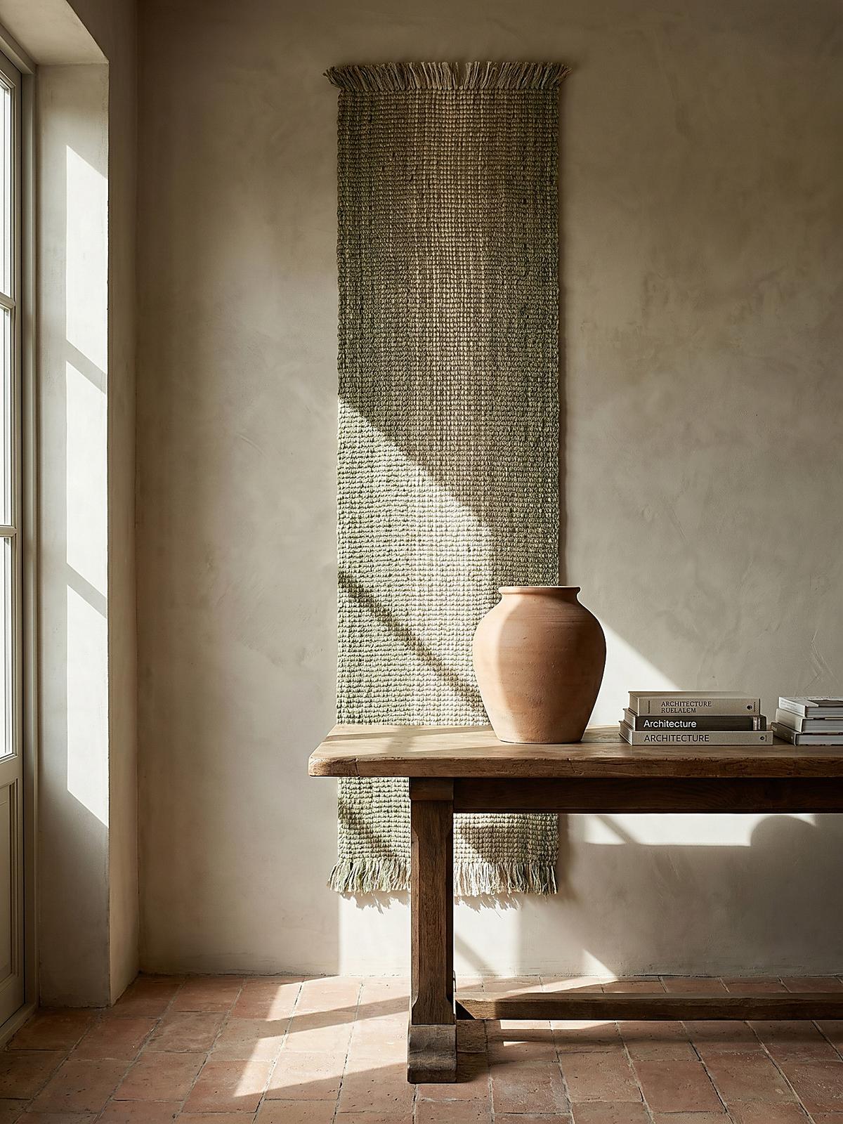 JUTETEPPICH handgewebt WEAVER, einfarbig, Grün, 60 x 230 cm - Grün, Textil (60/230cm) - KADIMA DESIGN