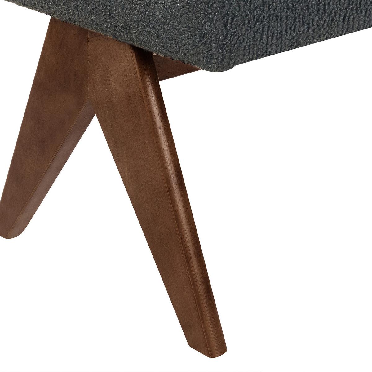 POLSTERBANK Bouclé Schwarz/Dunkelbraun Tamre - Schwarz, Textil (118/48/46cm) - Beliani