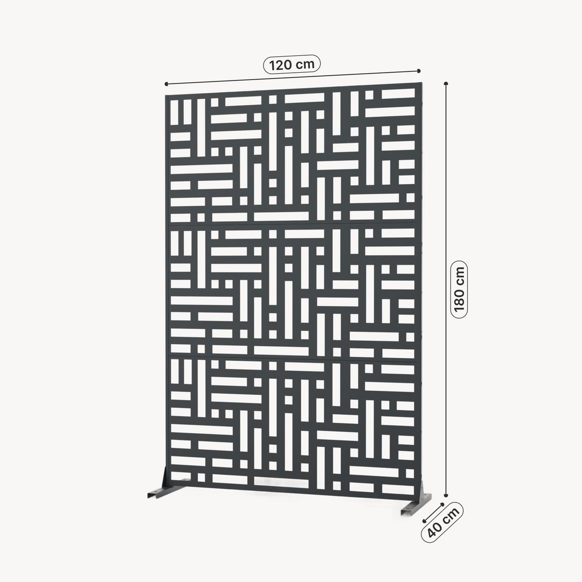 TRENNWAND Bernalda - Anthrazit, Metall (120/180cm) - casa.pro