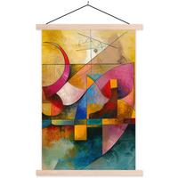 POSTER MIT MAGNETLEISTEN Kunst - Abstrakt - Modern Deko Wohnzimmer 40x60 cm - Gelb, Textil (40/60/0.15cm) - MuchoWow