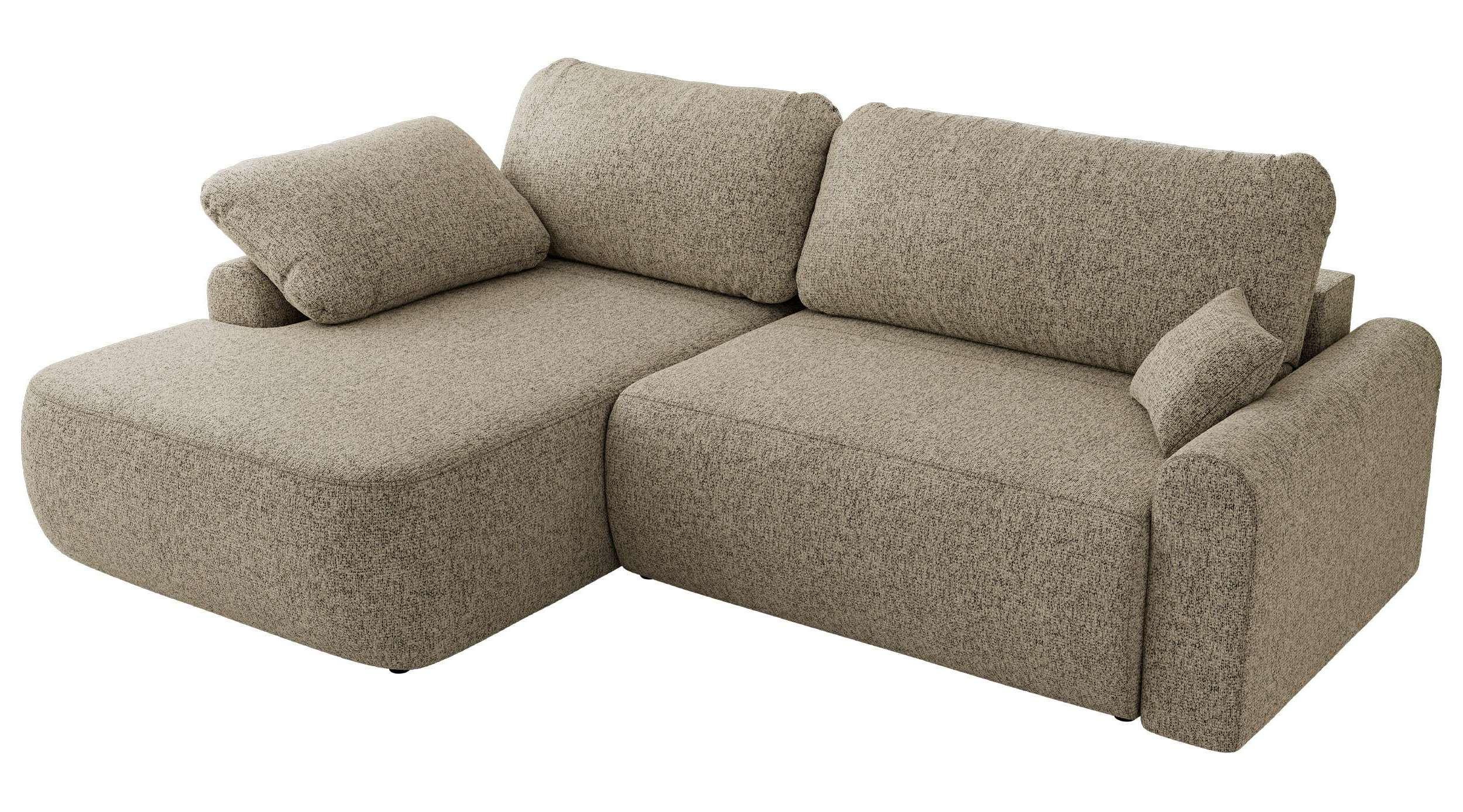 ECKSCHLAFSOFA CUBO L Dunkelbeige Struktur - links - Sandfarben/Beige, Kunststoff/Textil (273/187cm) - MKS