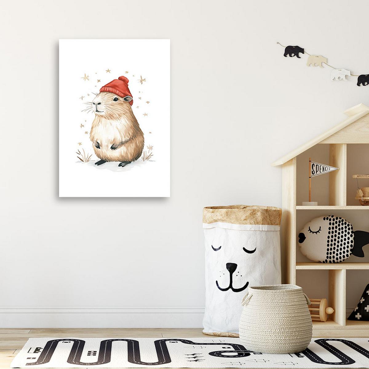 LEINWANDBILD Capybara-Tiere 70x100cm - Multicolor, Textil (70/100cm) - Feeby