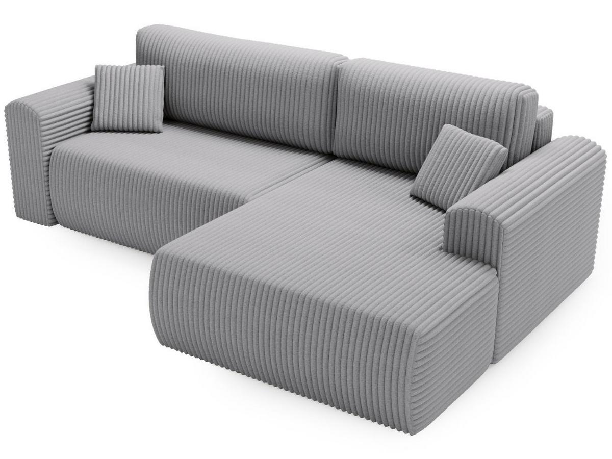 ECKSOFA Belvio Hellgrau Rechts - Hellgrau/Schwarz, Holz/Textil (257/177cm) - Graingold
