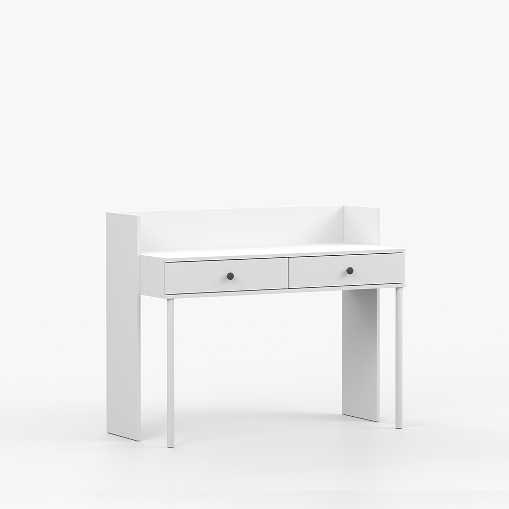 SCHREIBTISCH OLAF I 115/77/53cm Weiß, Griff Anthrazit - Anthrazit/Weiß, Holzwerkstoff/Metall (115/77/53cm) - imoebel24