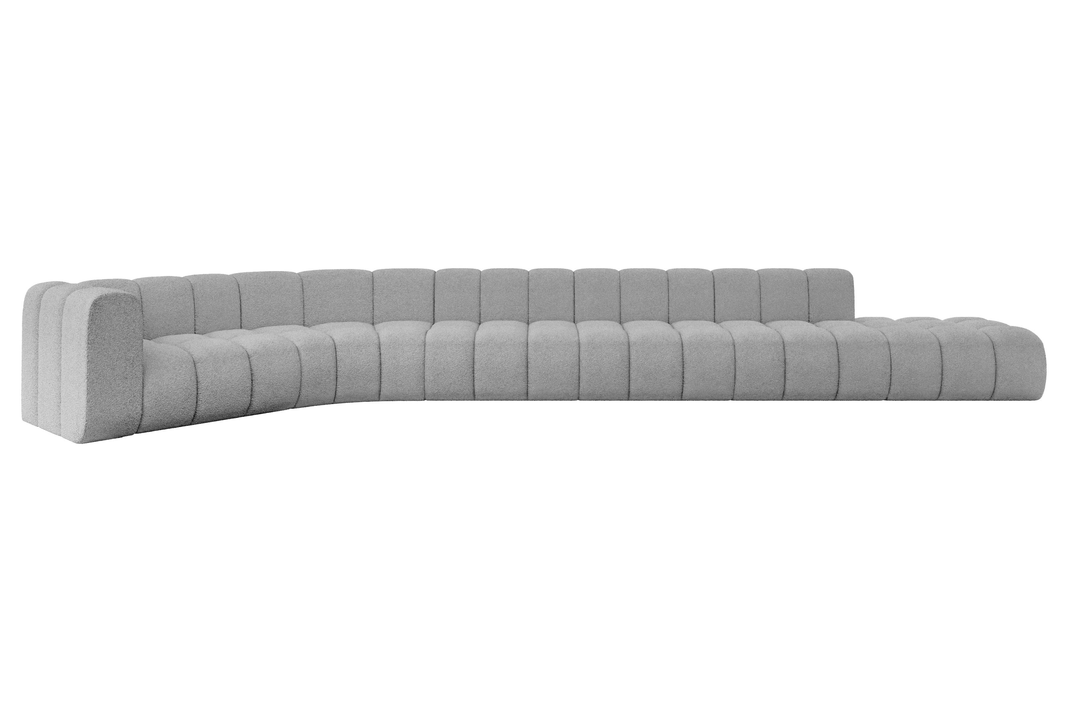 ECKSOFA modulares Sofa Tilmo-L3 - 581x194x70 cm Hellgrau - Hellgrau, Holzwerkstoff/Textil (581/194cm) - ALTDECOR