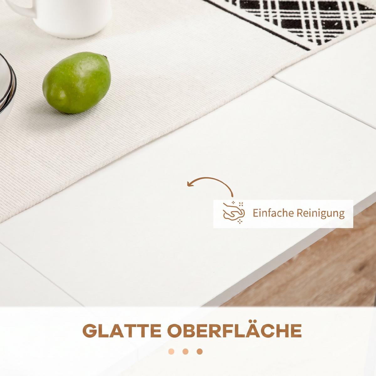 ESSTISCH Ausziehbar Küchentisch Esszimmertisch für bis 6 Personen 60-180x85 cm - Weiß, Holzwerkstoff (180/85/75cm) - HOMCOM