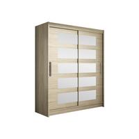 SCHWEBETÜRENSCHRANK Westa V - Silberfarben/Sonoma Eiche, Holzwerkstoff/Metall (150/200/58cm) - MIRJAN24
