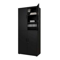 METALLSCHRANK 180/80/40 cm schwarz abschließbar - Schwarz, Metall (80/180/40cm) - Juskys