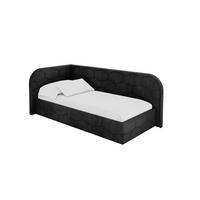 EINZELLBETT Jugendbett mit Bettkasten und Matratze H3/H4, Rechts - JAXY 80x200 Schwarz - Anthrazit, Holzwerkstoff/Textil (80/200cm) - ALTDECOR