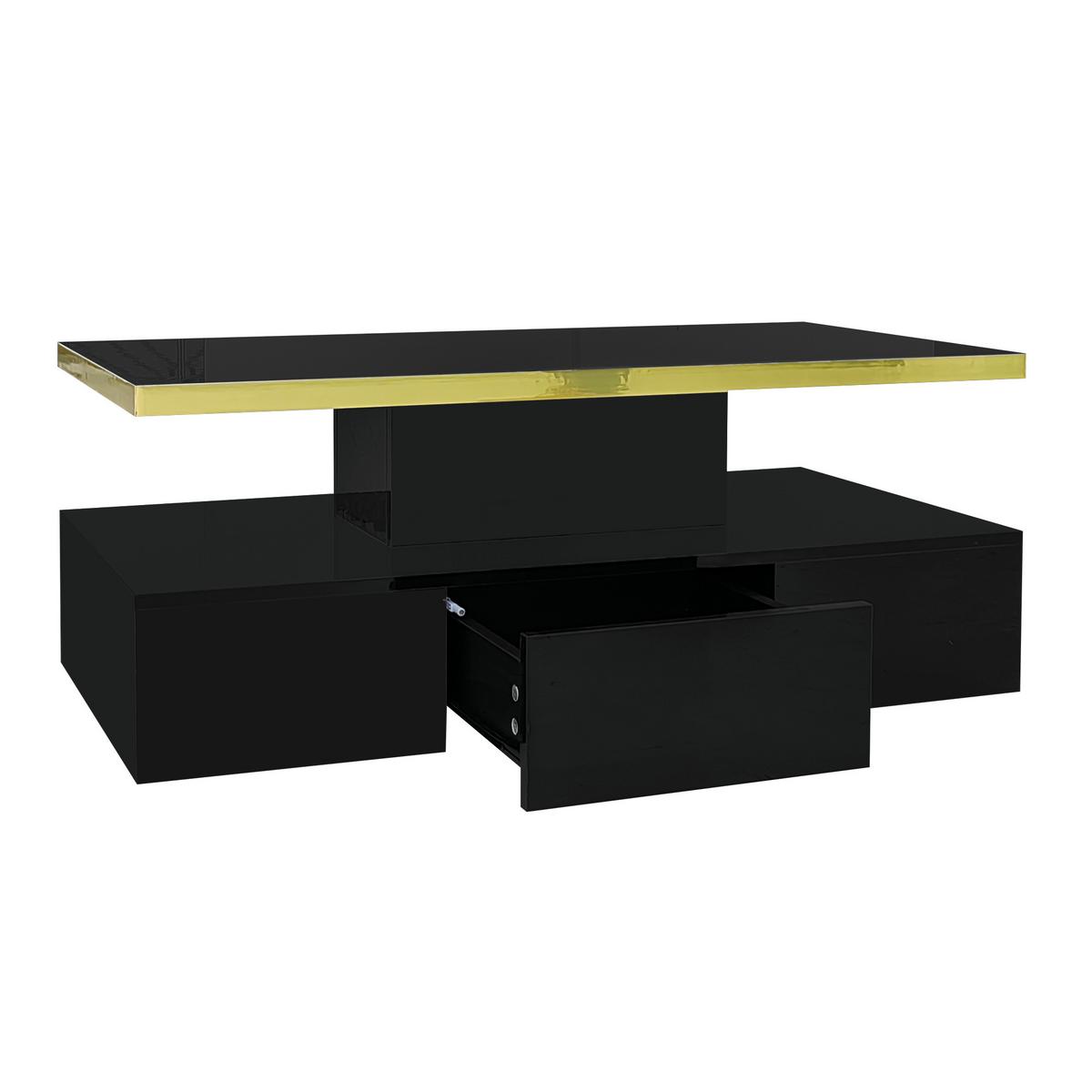 COUCHTISCH in Hochglanz mit LED-Beleuchtung - Weiß, Holzwerkstoff (50/100/39cm) - Urban Meuble