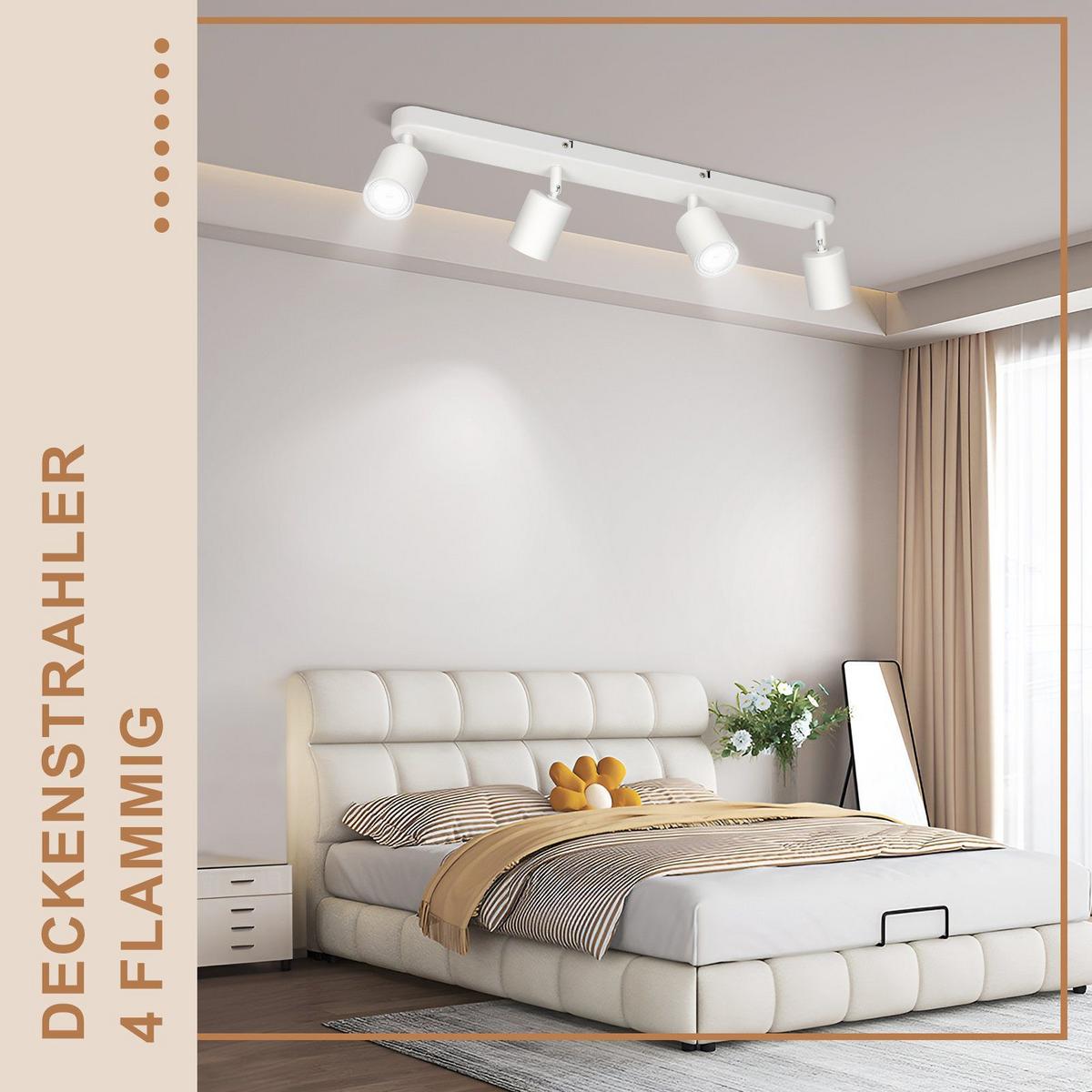 DECKENSTRAHLER Lichtfried 6/14/58 cm - Weiß, Metall (58/6/14cm) - ZMH