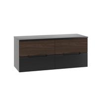 WASCHTISCHUNTERSCHRANK 120.6cm Sylla Schwarz und Holz - Schwarz, Holzwerkstoff (120.6/52.2/45.8cm) - Petits-meubles