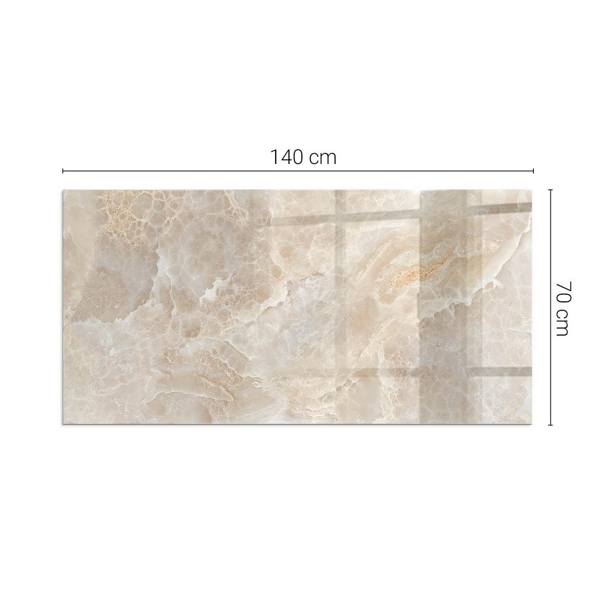 GLASPLATTE für Kamin 140x70 cm - Beige, Glas (140/70/0.4cm) - TULUP