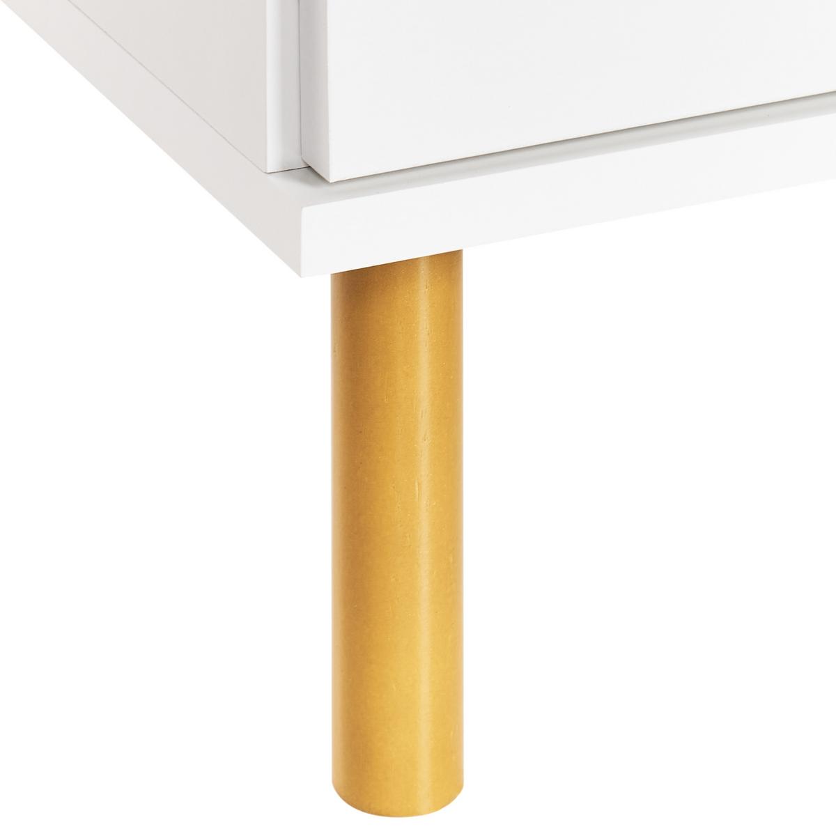 NACHTTISCH mit 2 Schubladen Weiß Walpole - Weiß, Holzwerkstoff (40/41/56cm) - Beliani