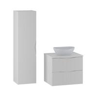 BADMÖBEL 60.6cm Tao 2er-Set Weiß - Weiß, Holzwerkstoff (60.6/50/45.8cm) - Petits-meubles