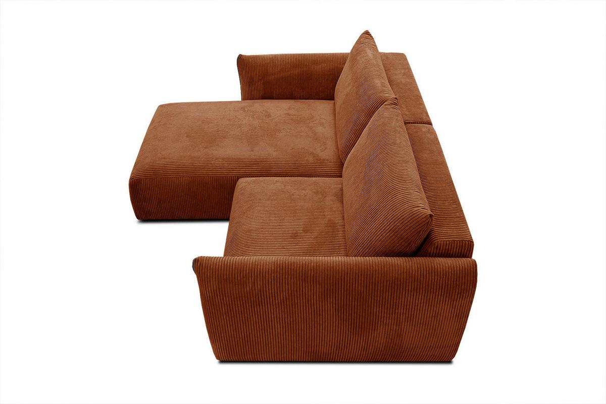 ECKSOFA TAUER 3-Sitzer, orange - Schwarz/Orange, Holzwerkstoff/Kunststoff (173/206cm) - Wozimo