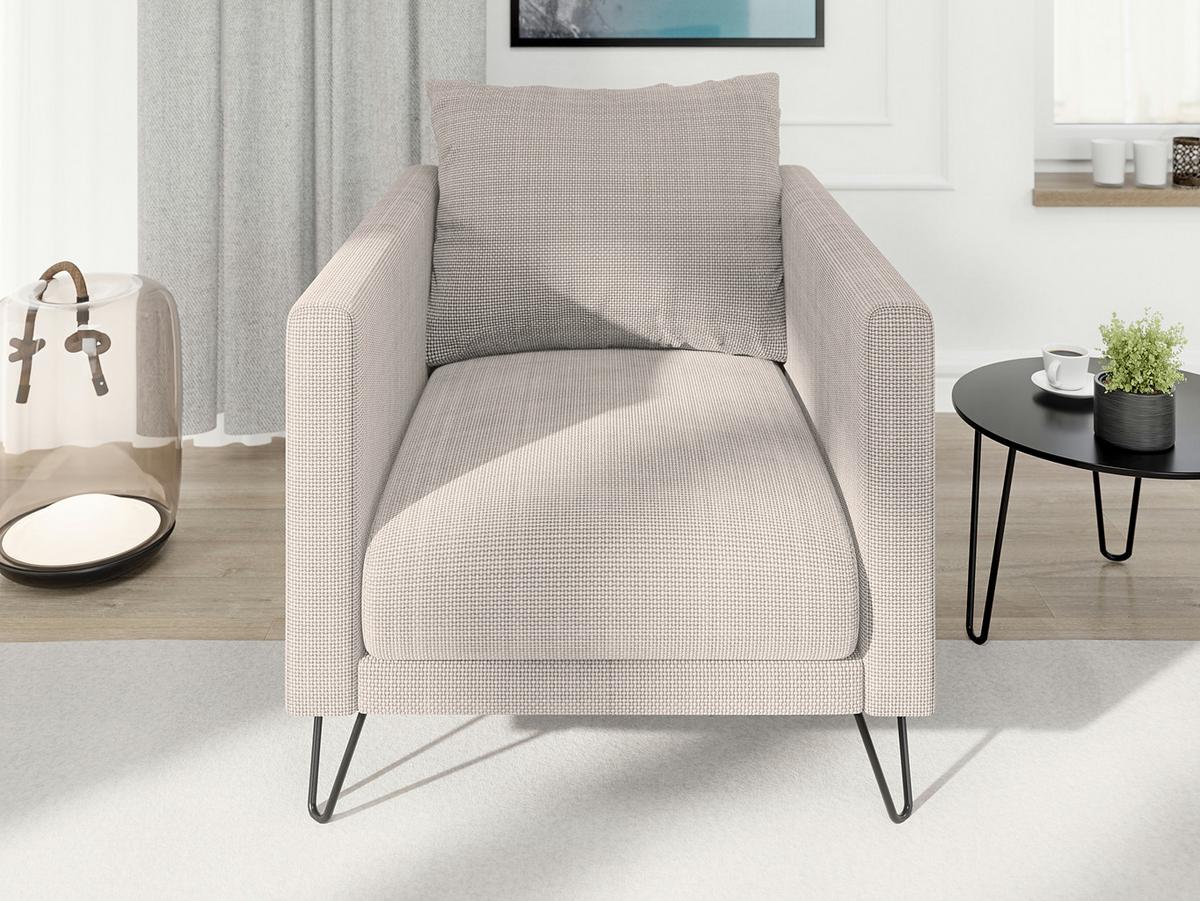 SESSEL Harmony Taupe Chenille - Taupe/Schwarz, Holz/Textil (80/85/100cm) - S-Style Möbel