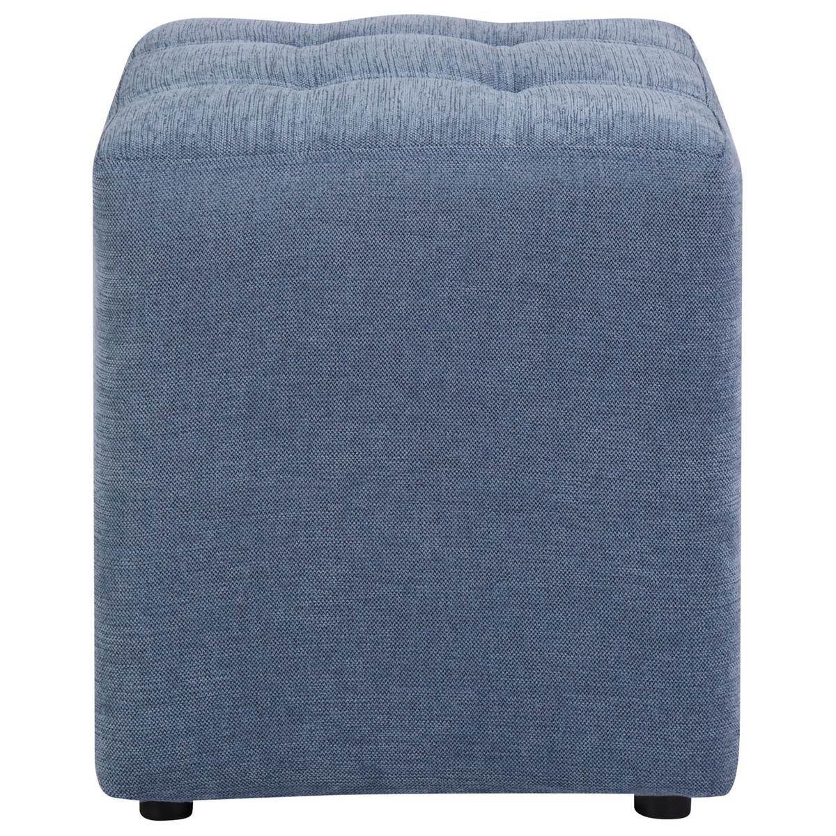 POUF Stoff Blau Kansas - Blau, Textil (38/39/38cm) - Beliani